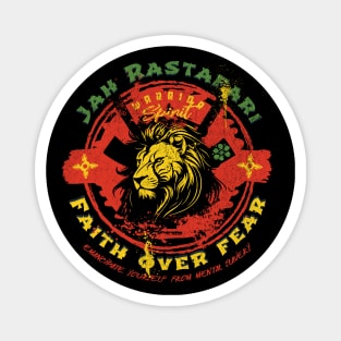 Jah Rastafari Faith over Fear Samurai Magnet